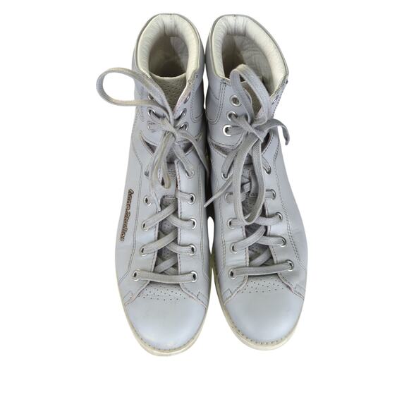 Acne Studios Feliks High Top Sneakers Gray Wedge Platform Leather Women's 38 8 - Picture 4 of 9